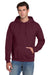 Jerzees 4997M/4997MR Mens Super Sweats NuBlend Pill Resistant Fleece Hooded Sweatshirt Hoodie w/ Pouch Pocket Maroon Model Front