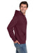 Jerzees 4997M/4997MR Mens Super Sweats NuBlend Pill Resistant Fleece Hooded Sweatshirt Hoodie w/ Pouch Pocket Maroon Model Side