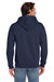 Jerzees 4997M/4997MR Mens Super Sweats NuBlend Pill Resistant Fleece Hooded Sweatshirt Hoodie w/ Pouch Pocket Navy Blue Model Back