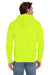 Jerzees 4997M/4997MR Mens Super Sweats NuBlend Pill Resistant Fleece Hooded Sweatshirt Hoodie w/ Pouch Pocket Safety Green Model Back