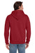 Jerzees 4997M/4997MR Mens Super Sweats NuBlend Pill Resistant Fleece Hooded Sweatshirt Hoodie w/ Pouch Pocket True Red Model Back