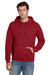 Jerzees 4997M/4997MR Mens Super Sweats NuBlend Pill Resistant Fleece Hooded Sweatshirt Hoodie w/ Pouch Pocket True Red Model Front