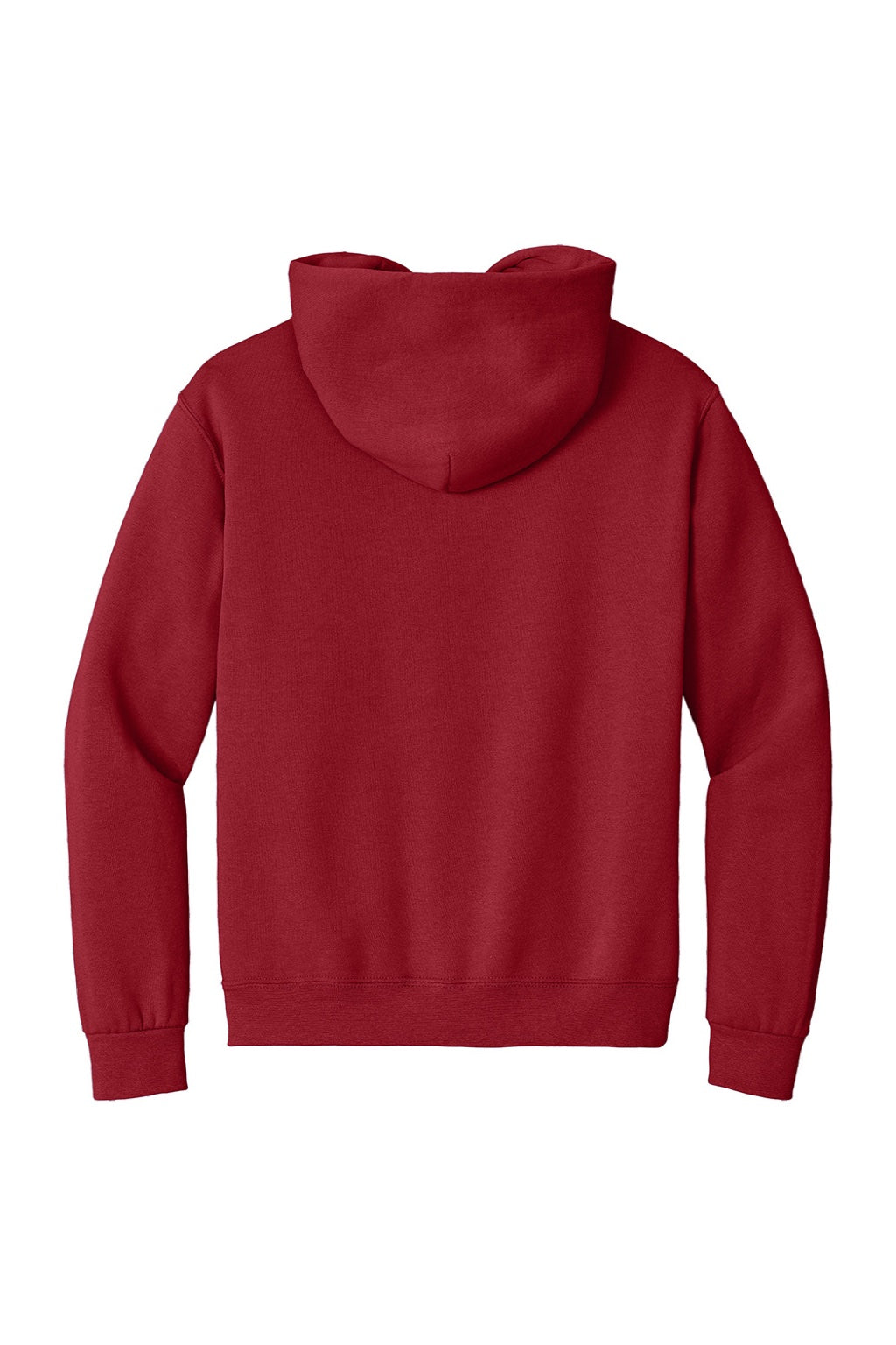 Jerzees 4997M/4997MR Mens Super Sweats NuBlend Pill Resistant Fleece Hooded Sweatshirt Hoodie w/ Pouch Pocket True Red Flat Back