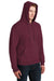 Jerzees 4997M/4997MR Mens Super Sweats NuBlend Pill Resistant Fleece Hooded Sweatshirt Hoodie w/ Pouch Pocket Maroon Model 3q