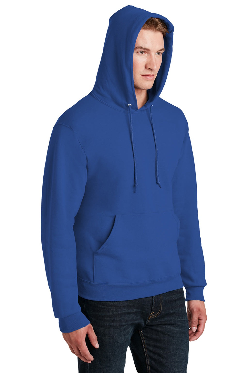 Jerzees 4997M/4997MR Mens Super Sweats NuBlend Pill Resistant Fleece Hooded Sweatshirt Hoodie w/ Pouch Pocket Royal Blue Model 3q