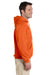 Jerzees 4997M/4997MR Mens Super Sweats NuBlend Pill Resistant Fleece Hooded Sweatshirt Hoodie w/ Pouch Pocket Safety Orange Model Side