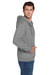 Jerzees 4999M/4999MR Mens Super Sweats NuBlend Pill Resistant Fleece Full Zip Hooded Sweatshirt Hoodie w/ Pockets Oxford Grey Model Side