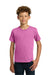 Gildan 5000B Youth Short Sleeve Crewneck T-Shirt Azalea Pink Model Front