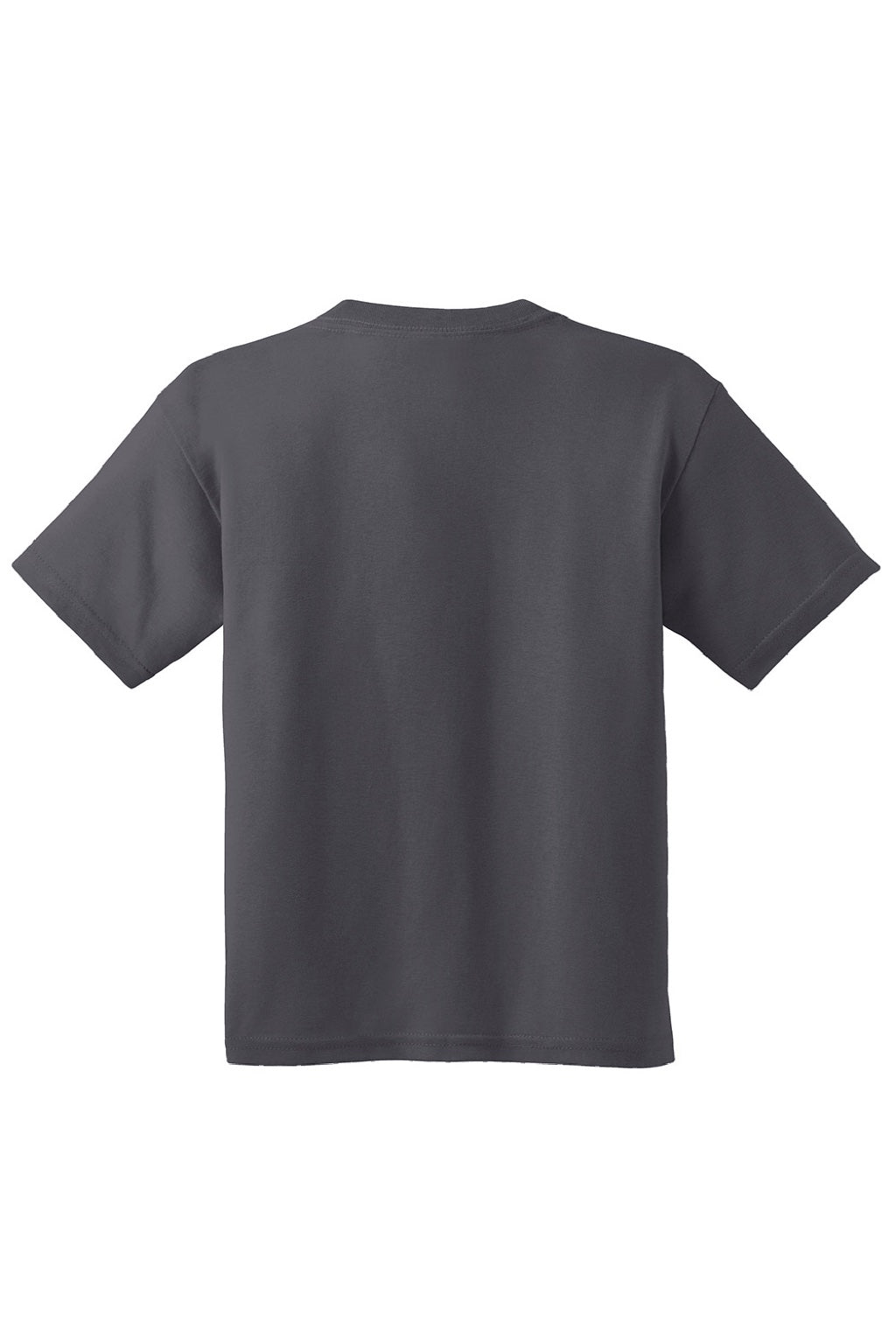 Gildan 5000B Youth Short Sleeve Crewneck T-Shirt Charcoal Grey Flat Back