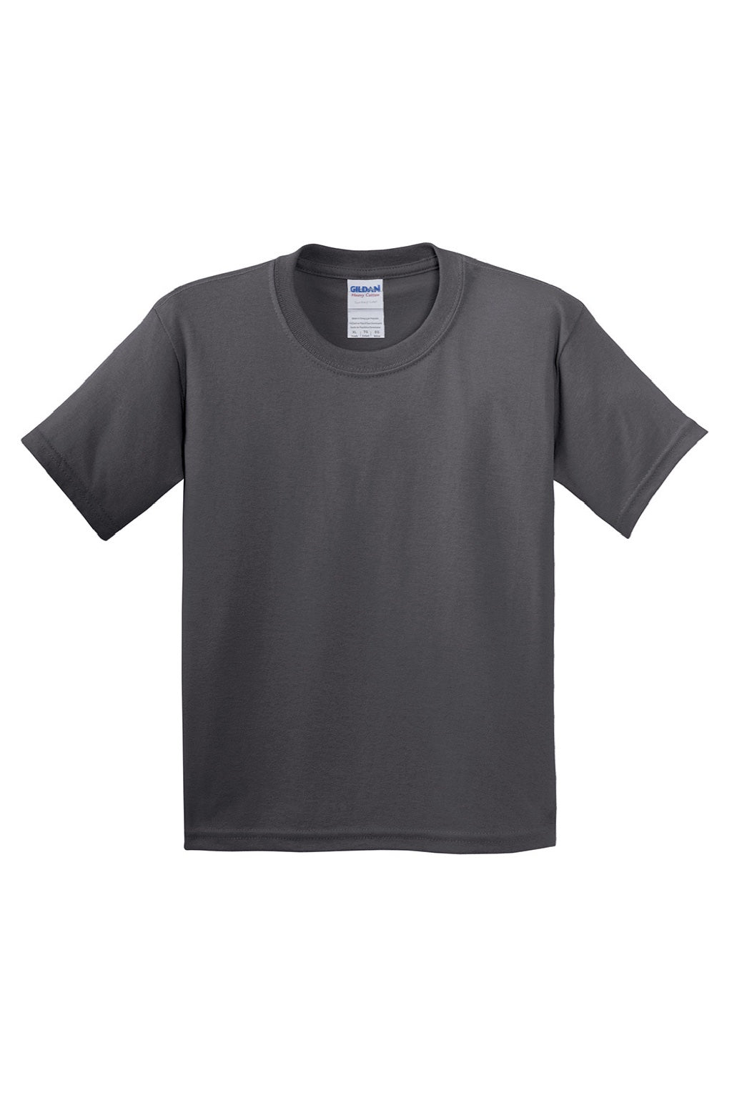 Gildan 5000B Youth Short Sleeve Crewneck T-Shirt Charcoal Grey Flat Front