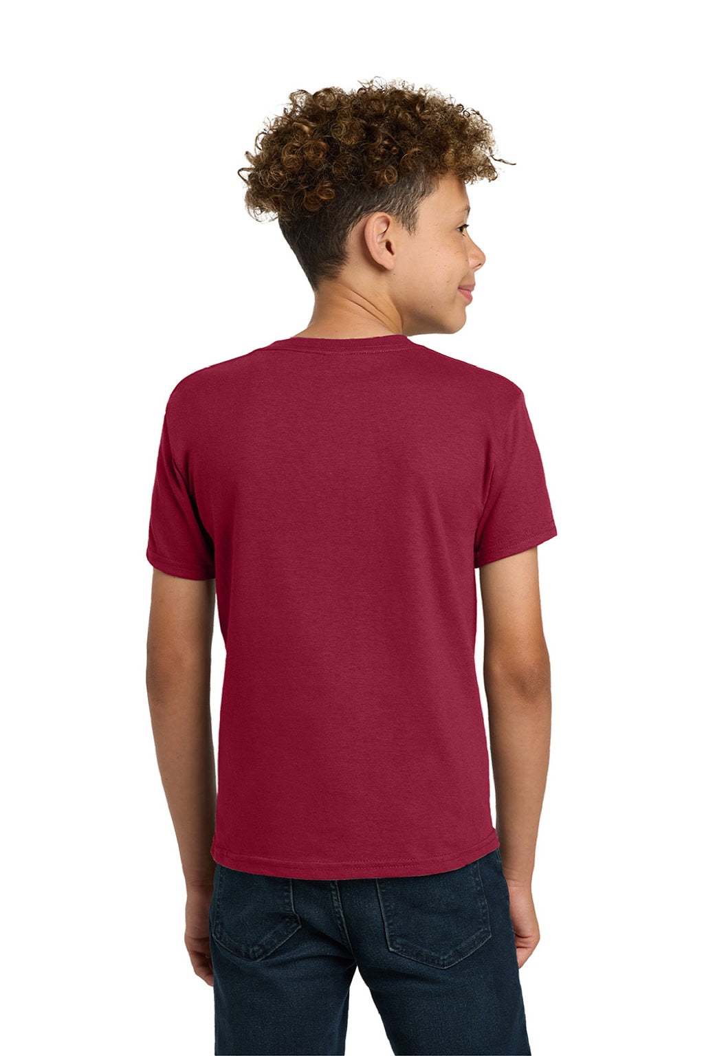 Gildan 5000B Youth Short Sleeve Crewneck T-Shirt Cardinal Red Model Back