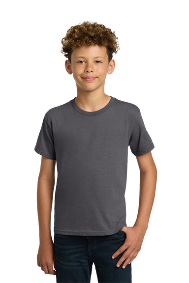 Gildan 5000B Youth Short Sleeve Crewneck T-Shirt Charcoal Grey Model Front