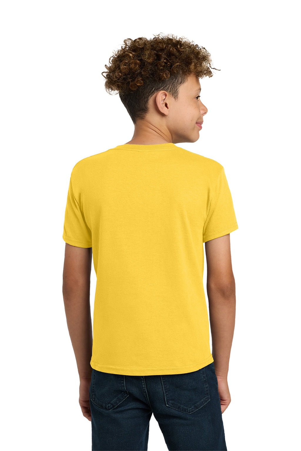 Gildan 5000B Youth Short Sleeve Crewneck T-Shirt Daisy Yellow Model Back