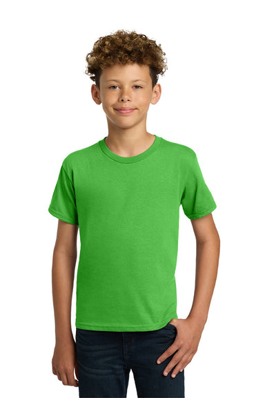 Gildan 5000B Youth Short Sleeve Crewneck T-Shirt Electric Green Model Front