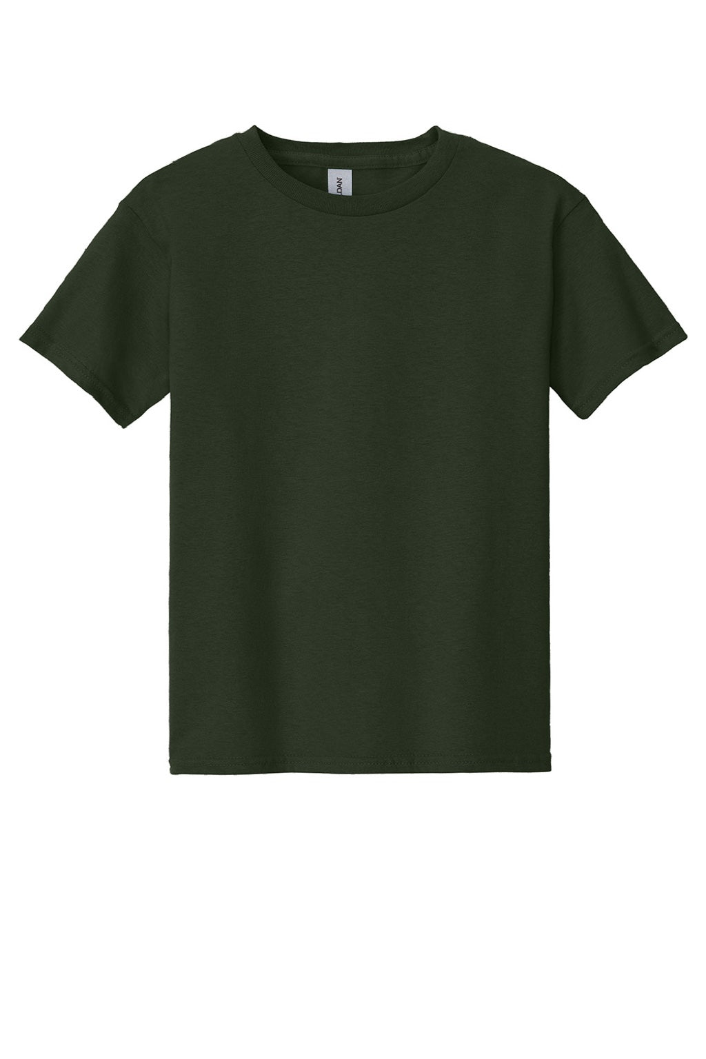 Gildan 5000B Youth Short Sleeve Crewneck T-Shirt Forest Green Flat Front