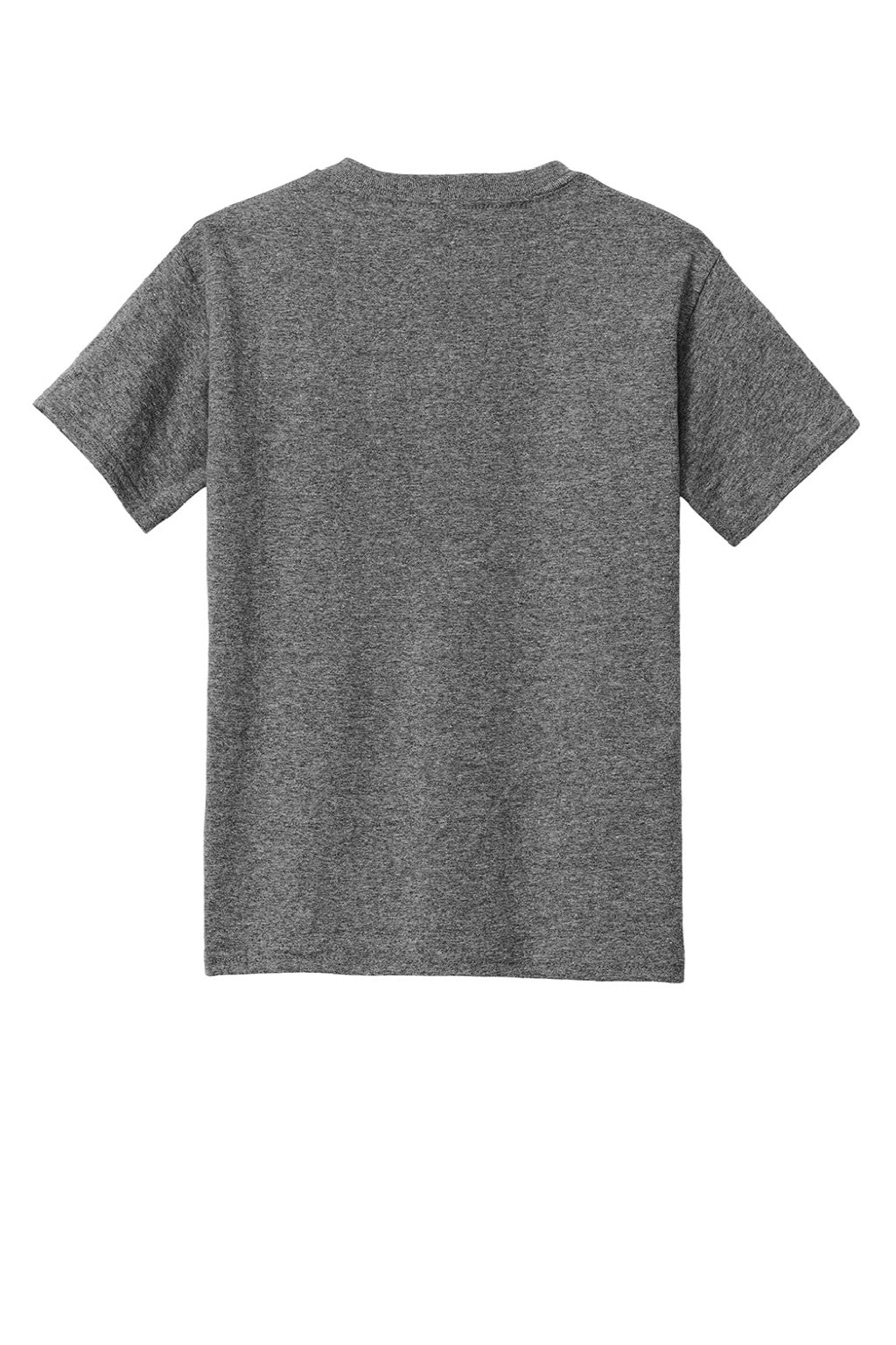 Gildan 5000B Youth Short Sleeve Crewneck T-Shirt Heather Graphite Grey Flat Back