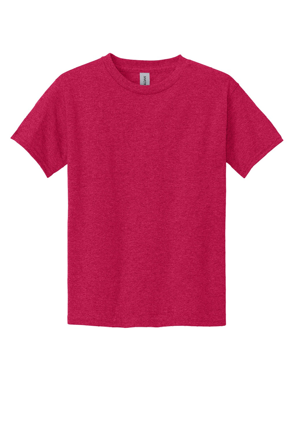 Gildan 5000B Youth Short Sleeve Crewneck T-Shirt Heather Red Flat Front