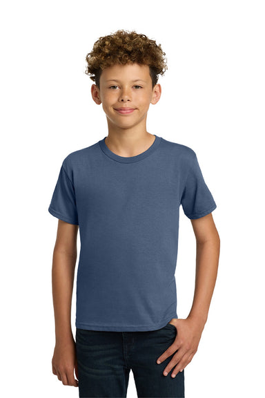 Gildan 5000B Youth Short Sleeve Crewneck T-Shirt Indigo Blue Model Front