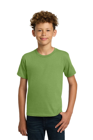 Gildan 5000B Youth Short Sleeve Crewneck T-Shirt Kiwi Green Model Front