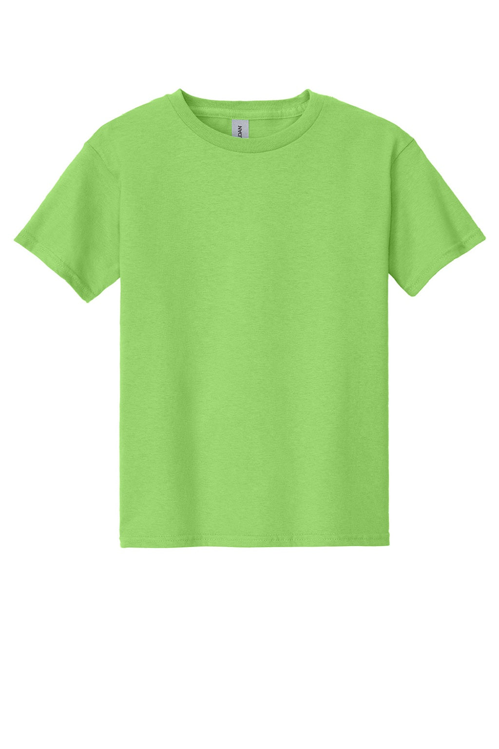 Gildan 5000B Youth Short Sleeve Crewneck T-Shirt Lime Green Flat Front