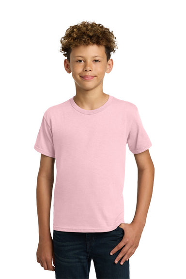 Gildan 5000B Youth Short Sleeve Crewneck T-Shirt Light Pink Model Front