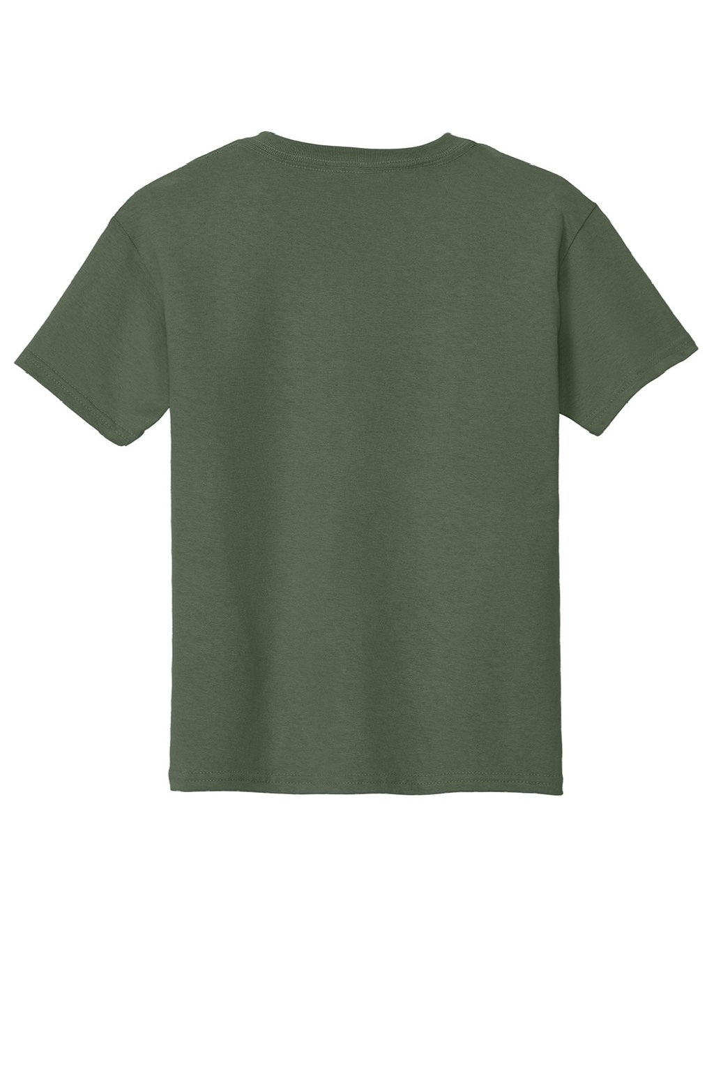 Gildan 5000B Youth Short Sleeve Crewneck T-Shirt Military Green Flat Back