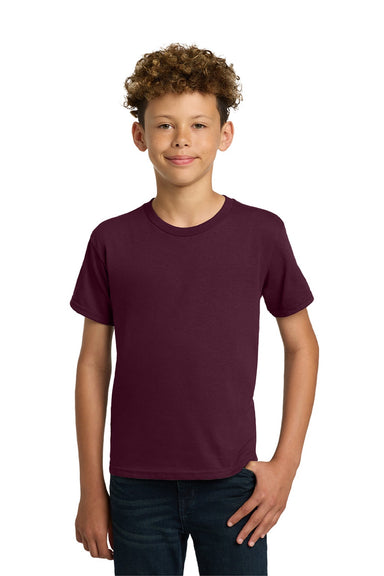 Gildan 5000B Youth Short Sleeve Crewneck T-Shirt Maroon Model Front