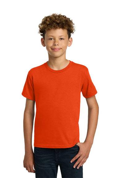 Gildan 5000B Youth Short Sleeve Crewneck T-Shirt Orange Model Front
