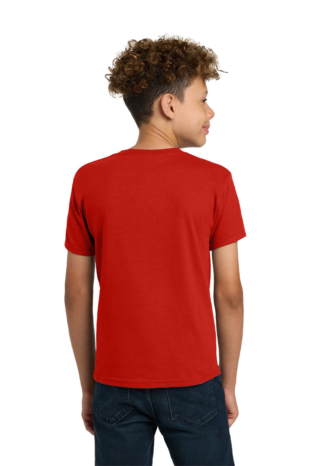 Gildan 5000B Youth Short Sleeve Crewneck T-Shirt Red Model Back