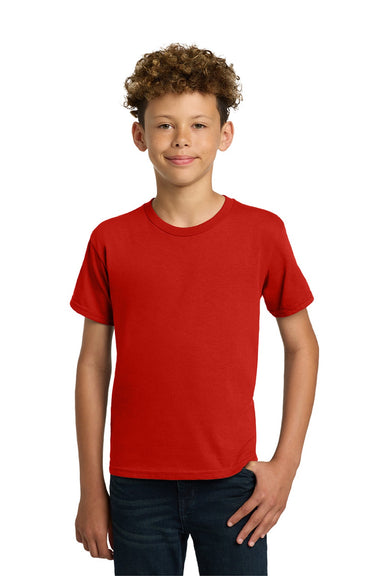Gildan 5000B Youth Short Sleeve Crewneck T-Shirt Red Model Front