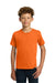 Gildan 5000B Youth Short Sleeve Crewneck T-Shirt Safety Orange Model Front
