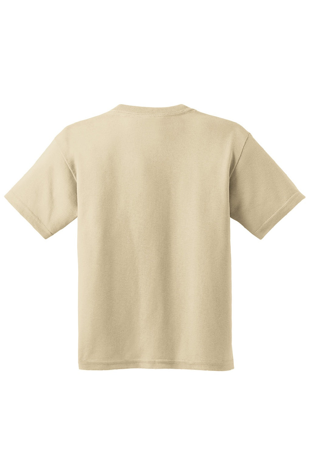 Gildan 5000B Youth Short Sleeve Crewneck T-Shirt Sand Flat Back