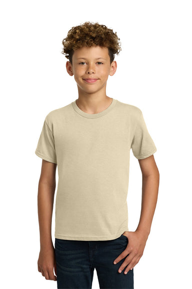 Gildan 5000B Youth Short Sleeve Crewneck T-Shirt Sand Model Front