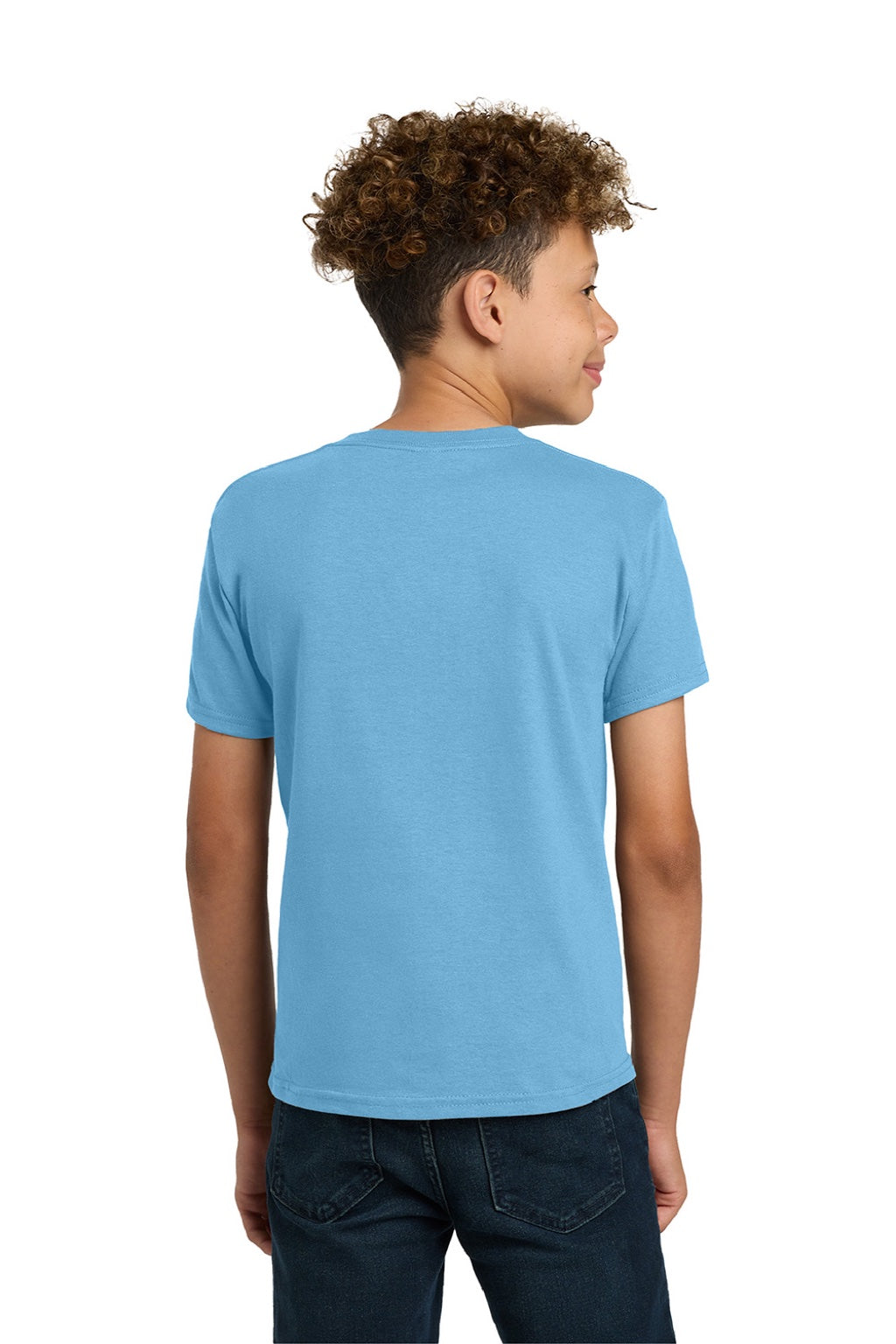 Gildan 5000B Youth Short Sleeve Crewneck T-Shirt Sky Blue Model Back