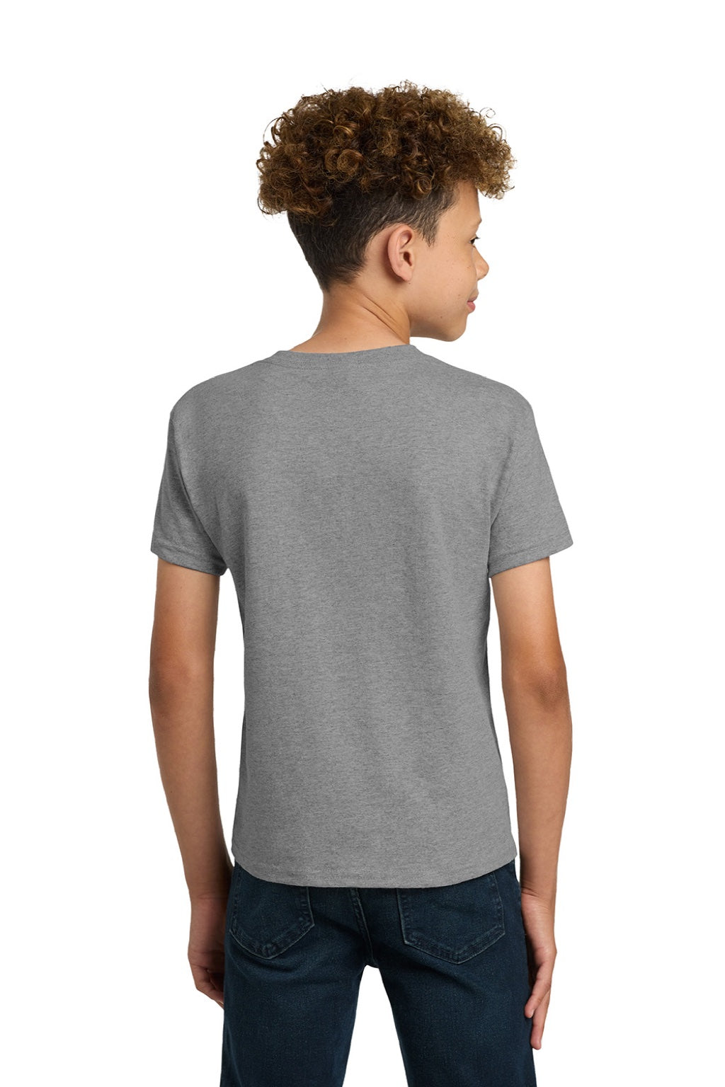 Gildan 5000B Youth Short Sleeve Crewneck T-Shirt Sport Grey Model Back