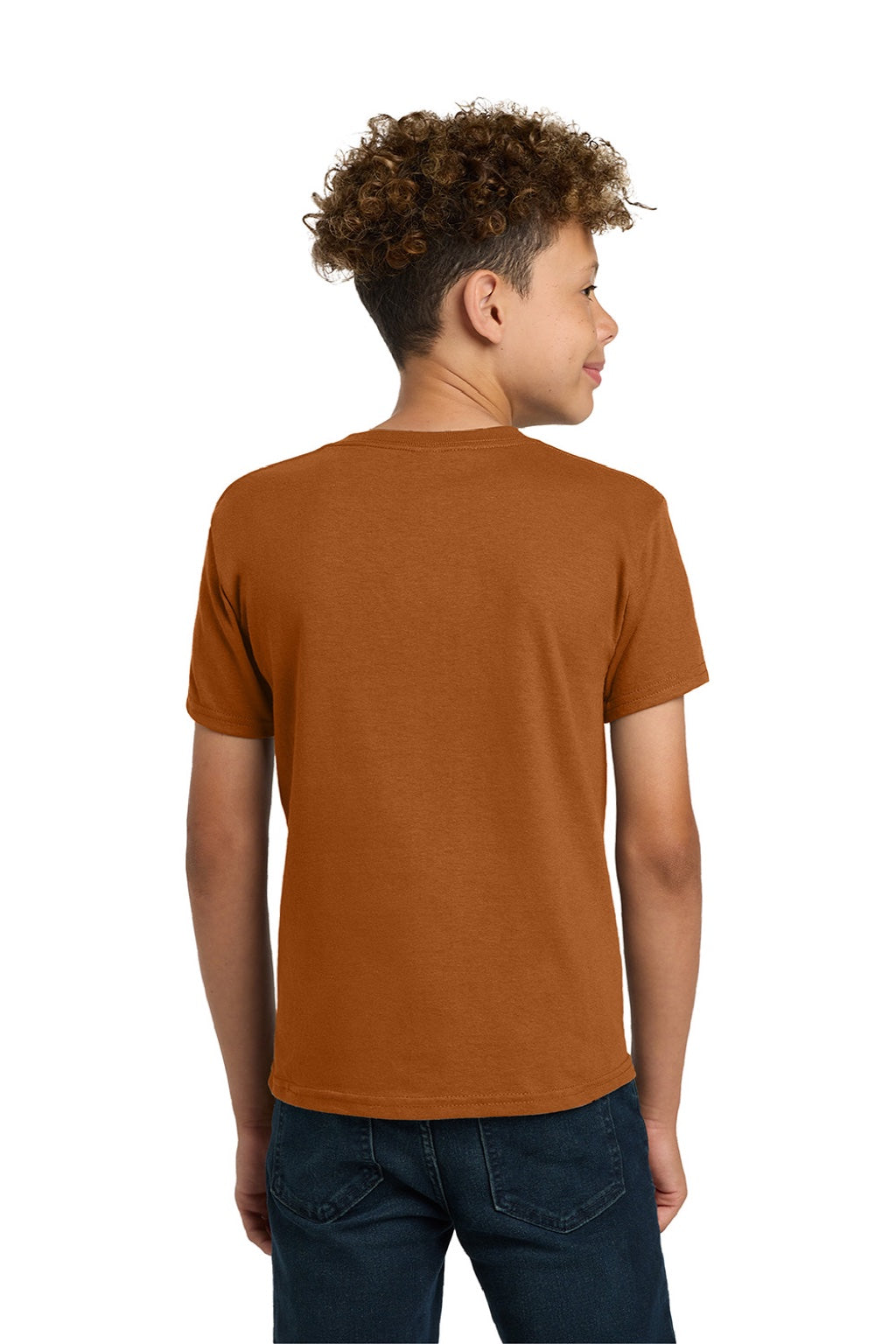Gildan 5000B Youth Short Sleeve Crewneck T-Shirt Texas Orange Model Back