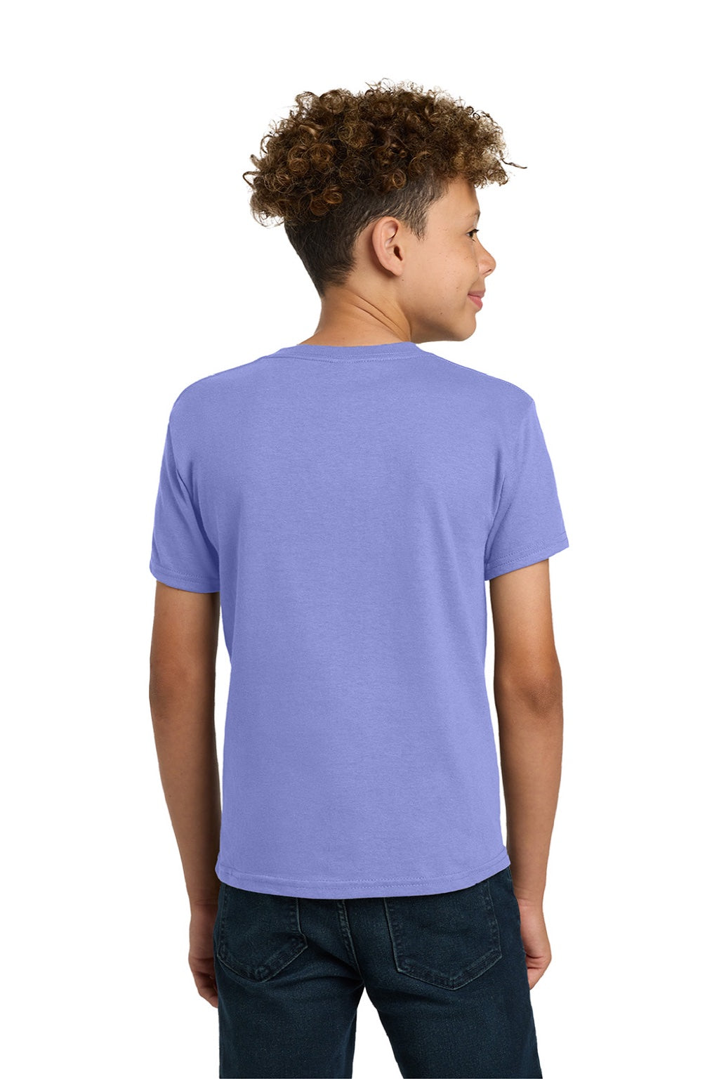 Gildan 5000B Youth Short Sleeve Crewneck T-Shirt Violet Purple Model Back