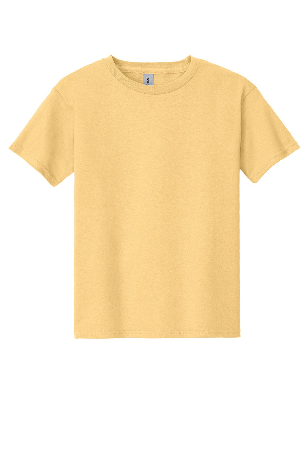 Gildan 5000B Youth Short Sleeve Crewneck T-Shirt Yellow Haze Flat Front