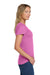 Gildan 5000L Womens Short Sleeve Crewneck T-Shirt Azalea Pink Model Side