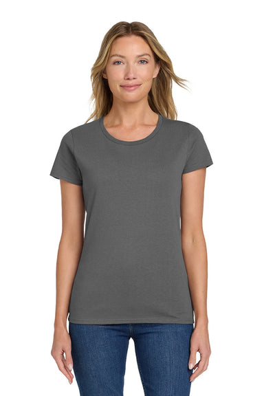 Gildan 5000L Womens Short Sleeve Crewneck T-Shirt Charcoal Grey Model Front