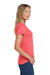 Gildan 5000L Womens Short Sleeve Crewneck T-Shirt Coral Silk Model Side