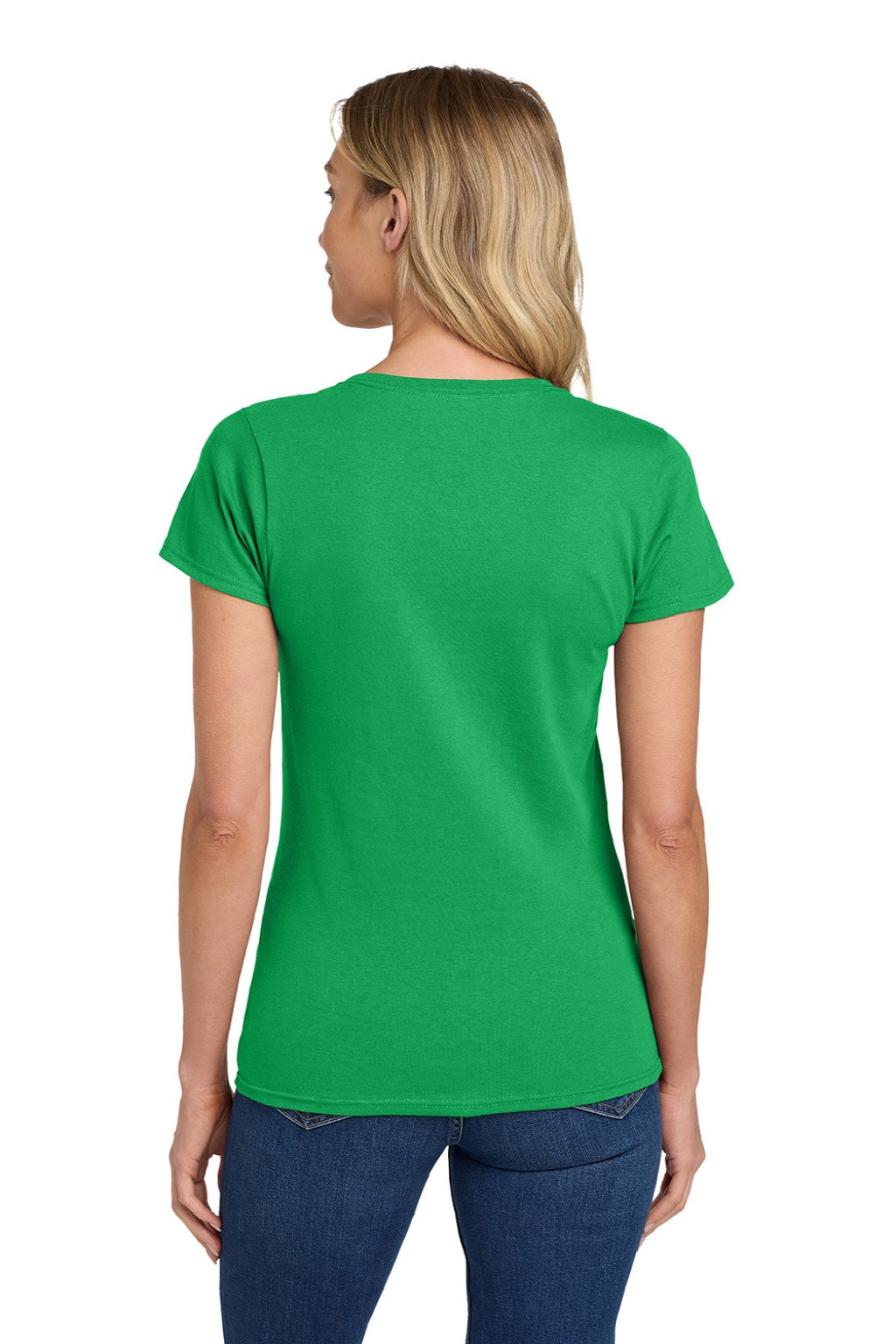 Gildan 5000L Womens Short Sleeve Crewneck T-Shirt Irish Green Model Back