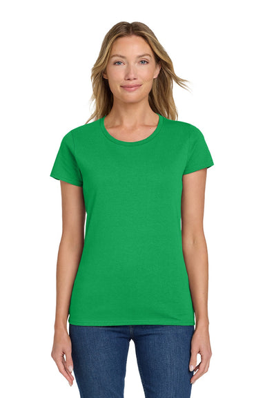 Gildan 5000L Womens Short Sleeve Crewneck T-Shirt Irish Green Model Front