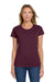 Gildan 5000L Womens Short Sleeve Crewneck T-Shirt Maroon Model Front
