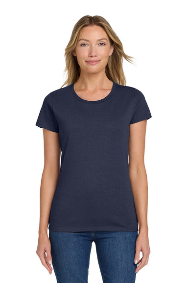 Gildan 5000L Womens Short Sleeve Crewneck T-Shirt Navy Blue Model Front