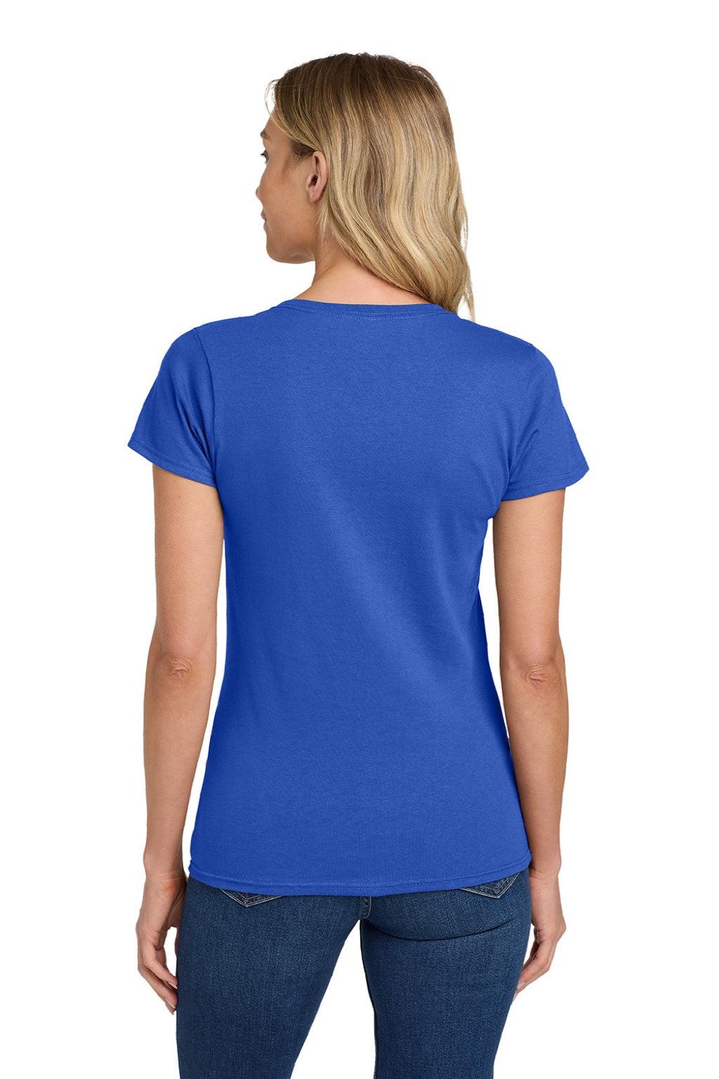 Gildan 5000L Womens Short Sleeve Crewneck T-Shirt Royal Blue Model Back