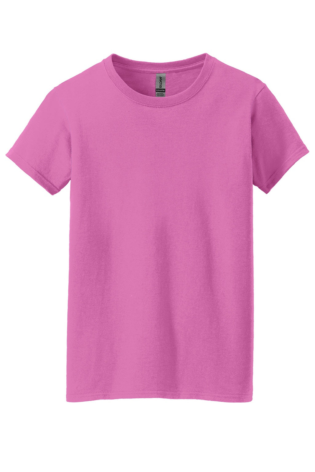 Gildan 5000L Womens Short Sleeve Crewneck T-Shirt Azalea Pink Flat Front