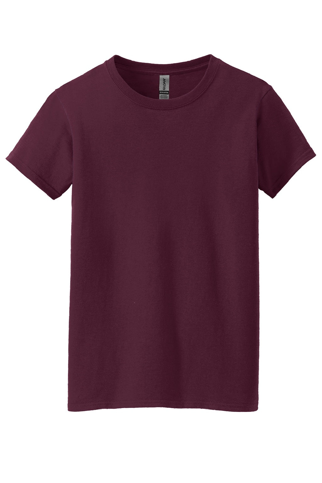 Gildan 5000L Womens Short Sleeve Crewneck T-Shirt Maroon Flat Front