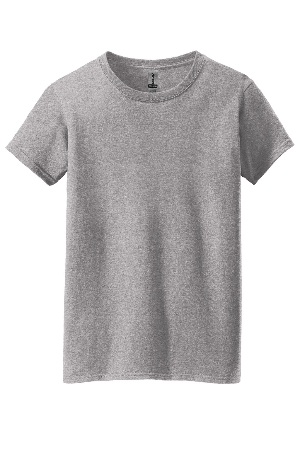 Gildan 5000L Womens Short Sleeve Crewneck T-Shirt Sport Grey Flat Front