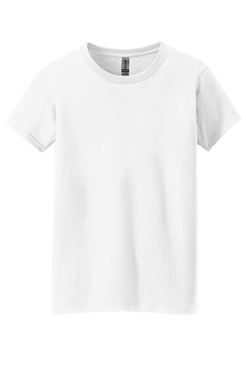 Gildan 5000L Womens Short Sleeve Crewneck T-Shirt White Flat Front